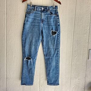 American Eagle distressed mom jeans